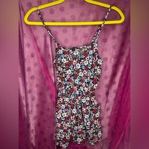 Divided by H&M Pink and Black Floral Romper